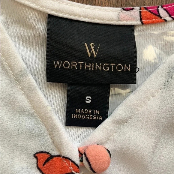 Worthington Suma Floral White Tank Top Small NWT - Picture 5 of 10